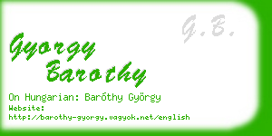 gyorgy barothy business card