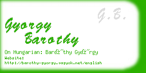 gyorgy barothy business card